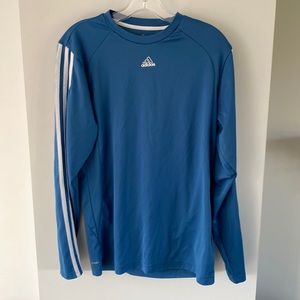 FREE WITH PURCHASE ADIDAS blue classic stripe soccer top shirt long sleeve teal